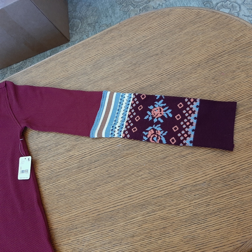Women's, FREE People, Mikah Layering Cuff Top. Wine Combo - Picture 5 of 13
